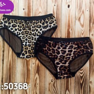 شورت پلنگی پشت تور زنانه  ( جین 12 عددی )