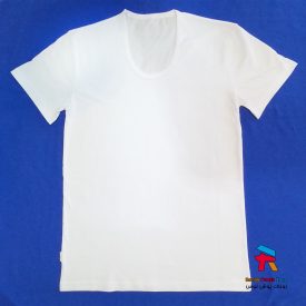 زیرپوش مردانه آستین دار نخی روناک سفید عمده پک ۶ تایی