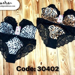 ست فانتزی پلنگی زنانه سایز 90 تا 75 بسته 4 عددی