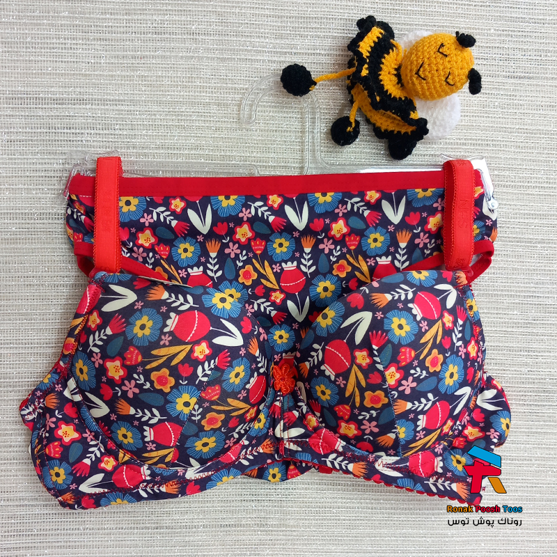 ست شورت زنانه و سوتین گلدار طرح شیما 4 عددی عمده کلی