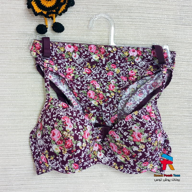 ست شورت زنانه و سوتین گلدار طرح بیتا 4 عددی عمده کلی