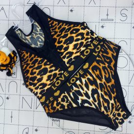 ست نیم تنه و شورت زنانه پلنگی عمده کلی (بسته ۶ عددی)