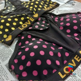 ست نیم تنه و شورت زنانه توپی چند رنگ عمده کلی (بسته ۶ عددی)