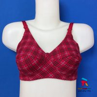 سوتین نخی پنبه ای چهارخونه ساده رنگبندی عمده جینی