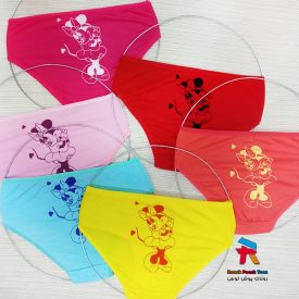 شورت زنانه پشت چاپ طرح میکی موس رنگ بندی جینی