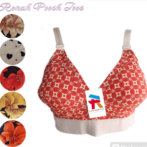 سوتین زنانه نخی چاپی کش پهن(بسته بندی 12 عددی)(30512)