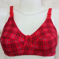 سوتین طرح دار نخ پنبه چهارخونه ۱۲ عددی عمده جینی