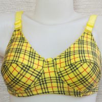 سوتین طرح دار نخ پنبه چهارخونه ۱۲ عددی عمده جینی