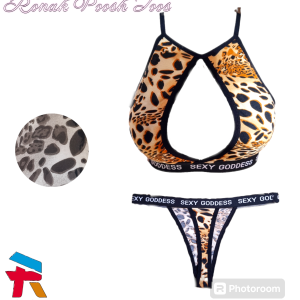 ست نخی زنانه کش پهن پلنگی(بسته 12 عددی)(30408)